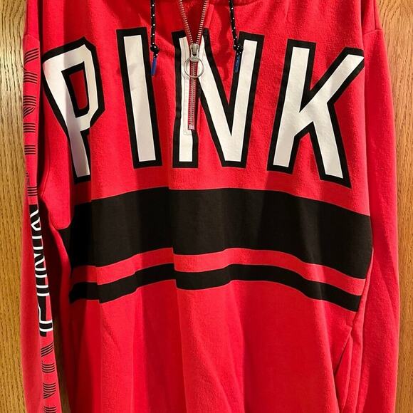 PINK Victoria's Secret Red and Black Sweatshirt - Picture 2 of 7